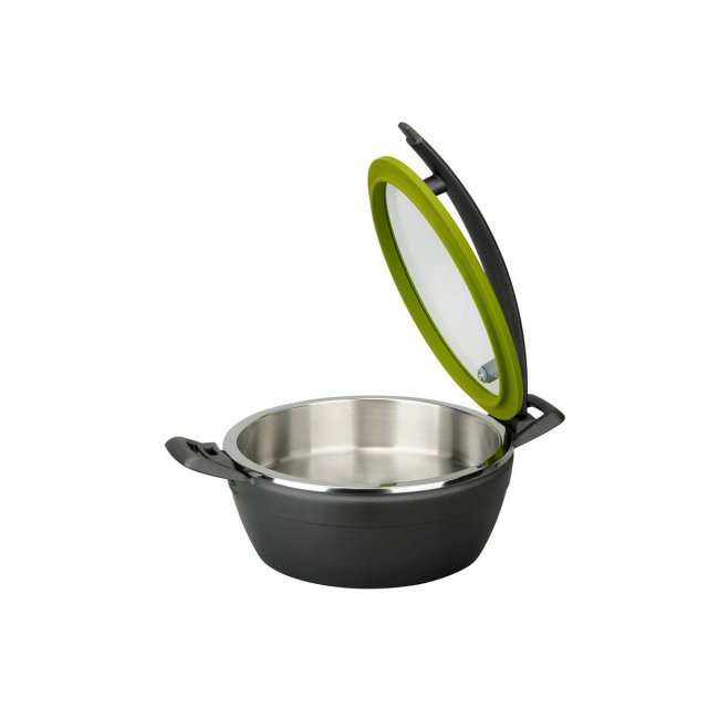 Chafing dish στρογγ. 4,5L Tiger Artisan μαύρη λαβή-πράσινο χείλος