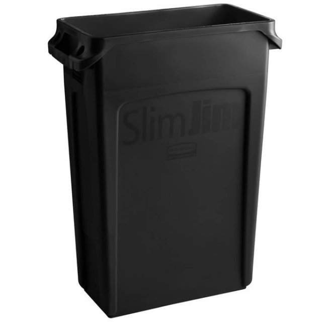 Κάδος πλαστικός 87L Rubbermaid  Slim Jim® Venting channels Black 