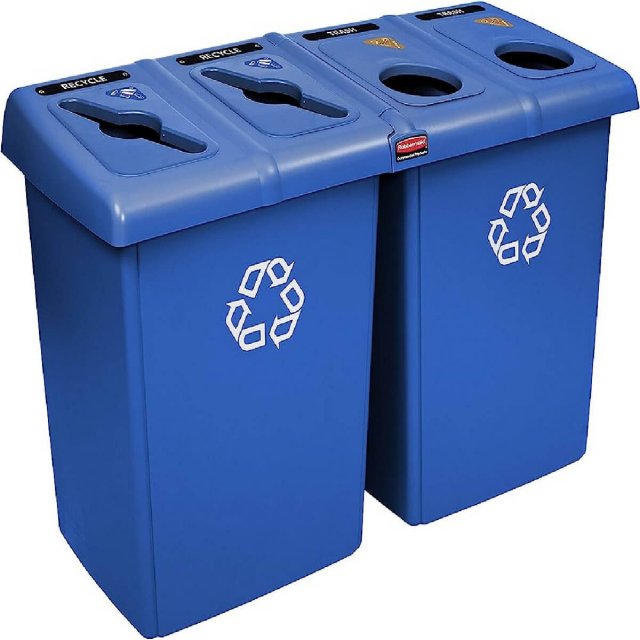 Πλήρες Σύστημα κάδων ανακύκλωσης Rubbermaid Four-Stream Glutton® Recycling Station - Blue 