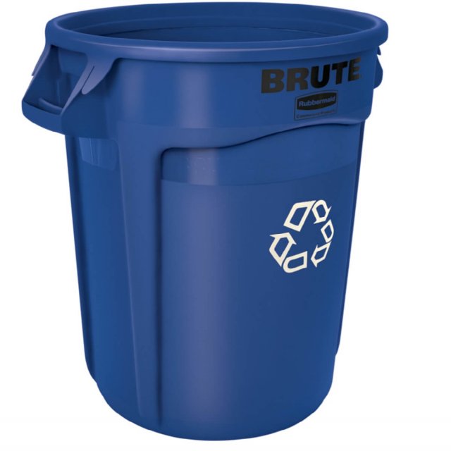 Kάδος ανακύκλωσης στρογγυλός 76L Rubbermaid Vented BRUTE®- Blue Recycling