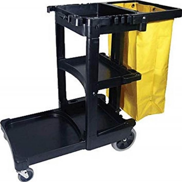 Τρόλεϊ καθαριότητας Rubbermaid Janitor Cart With Bag - Black