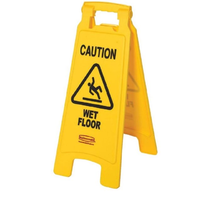 Προειδοποιητικό stand δαπέδου 2 όψεων Rubbermaid  Caution Wet Floor Symbol- Υellow